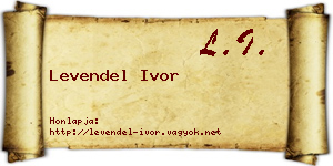 Levendel Ivor névjegykártya